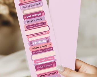 Romance Book Tropes Bookmark: Book Lover Gift