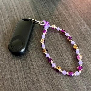 Purple and Yellow Beaded E-Reader Page Turner Bracelet: Kindle Accessory Wristlet