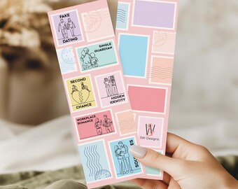 Romance Book Tropes Stamp Bookmark: Book Club Gift