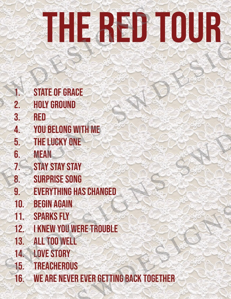 red tour london setlist