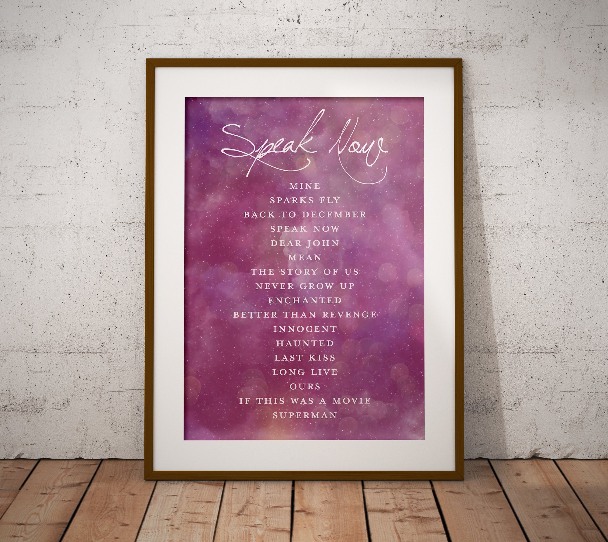 Speak Now Album Tracklist / INSTANT DOWNLOAD / Normal Album & Etsy