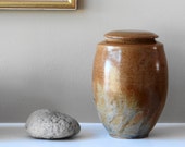 Brown Canister, Ginger jar, Tea Caddy, Pet urn, Memorial urn, Keepsake urn, Stash jar, Ceramic jar, Wish jar, Puerh storage