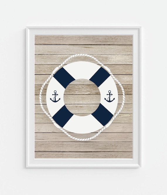 boat lifebuoy art print life ring boat lifesaver 5x7 etsy