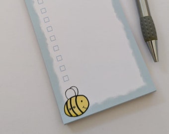 Handmade button bee to do check list pad