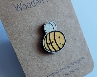 Handmade Button Bee Pin
