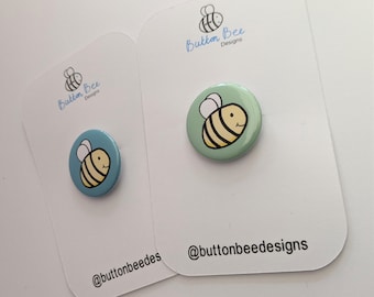 Happy Bee 25mm Badge