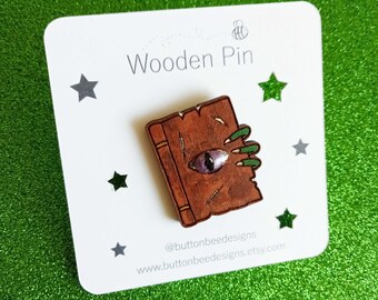 Halloween Monster/Spell Book Wooden Pin
