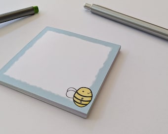 Handmade button bee memo pad