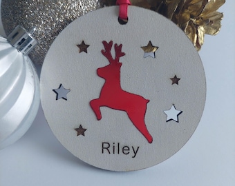 Personalised Name Reindeer Christmas Decoration