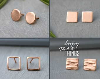 Dainty Earrings Rose gold earrings stud Rose gold studs Small Rose Gold earrings rose gold round stud earrings rose gold circle Earrings