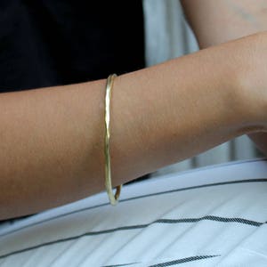 Thin Gold Bracelet thin gold bangle bracelet stackable gold bracelet minimalist gold bangle thin hammered Gold Bangle 18k gold bangle