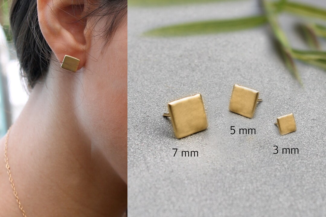Square Stud Earrings Post Earrings Minimalist Stud Earrings Stud Earring Set Square Earrings