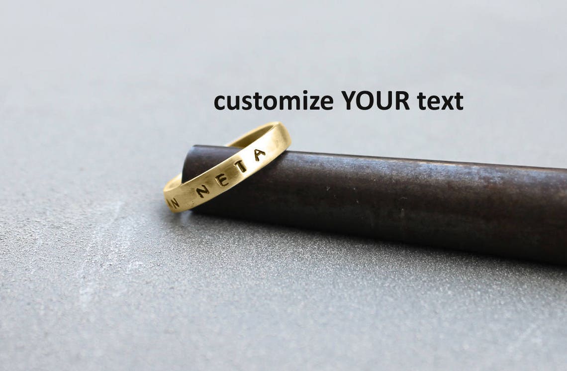 14k Gold Engraved Ring Band engraved Stacking Rings Gold Etsy