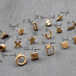 Mismatched Earrings Stud earrings gold Single earring single stud earring mix match earrings mismatched stud earrings Gold post earring