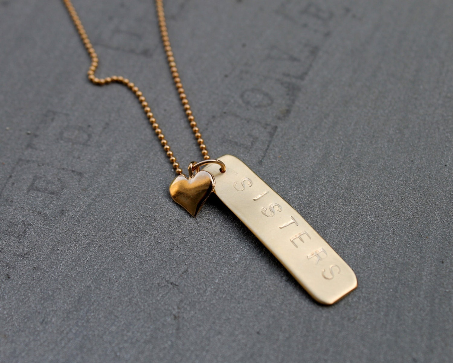 Sister birthday gift Gold sister necklace gold best friends Etsy