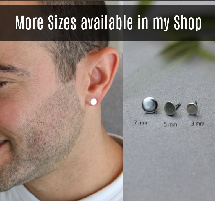 Men Earrings for Men Silver Man Earrings Men Stud Earrings Men Etsy