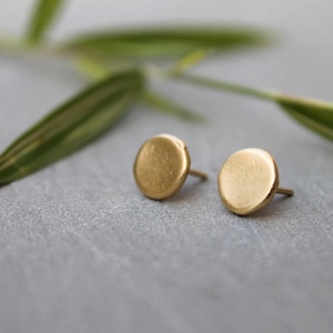 Minimalist earrings Solid Gold, Round earrings Solid Gold, Geometric studs 14k, circle studs 14K, Nickel free Studs