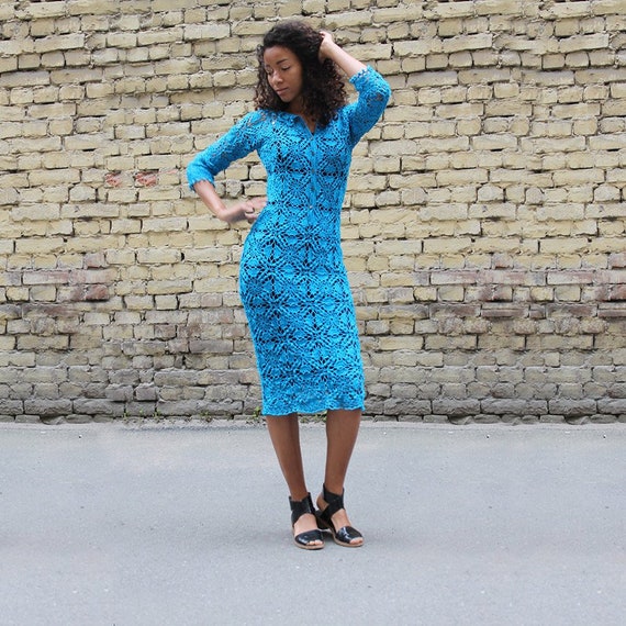 Crochet Dress Fashion Lace Wedding Guest Outfit Hand Made Etsy