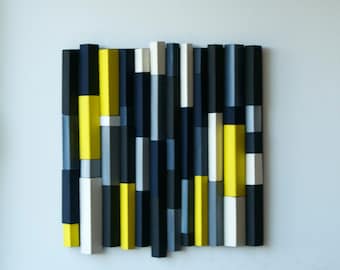 Ripples Moon/ Original Modern Art /  3D Wood Wall Mosaic / Wall decor / Wood wall art / 3D Wall hanging / Wooden sound diffuser
