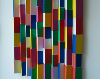 Ripples  Tropical Colors  / Original Modern Art /  3D Wall decoration / Wood / Acryl/ 50x50 cm