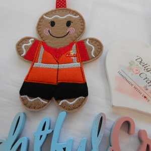 Postman gift idea gift, Royal Mail gifts, post man gifts for mailman, gingerbread postman gifts, felt gingerbread man gifts image 2