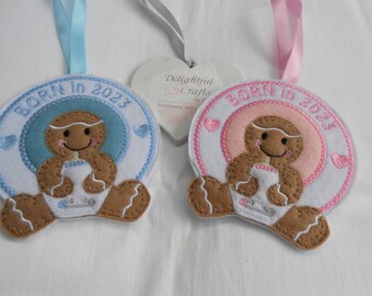 Born in 2023 keepsake ornament for baby boy gift, baby keepsake gifts for new baby girl, new baby girl gift, 2023 baby gift