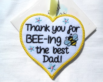 Best dad gift for Fathers Day, dad heart gifts for bestie gift, felt embroidered gifts for dad, thank you for beeing