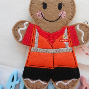 Postman gift idea gift, Royal Mail gifts, post man gifts for mailman, gingerbread postman gifts, felt gingerbread man gifts image 3