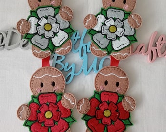 Yorkshire rose gift idea, lancashire rose, felt hanging decoration, car hanging accessories, ornaments for house