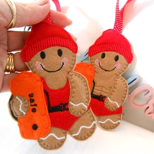 Open water swimming gifts for wild swimmers, wild swimming gifts for swimmers, gingerbread man hanging decoration, wild swimmer gifts