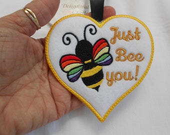 Just be you gifts for bee lovers, LGBTQ bee hanging ornament, bee you gift, just be you gift sign love, gift with bees gifts, pride bee