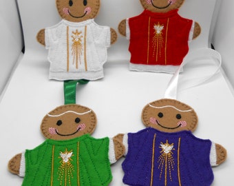 Religious gifts for vicar, religious gifts for priests, priest gift for church staff, felt gingerbread hanging ornaments