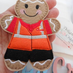 Postman gift idea gift, Royal Mail gifts, post man gifts for mailman, gingerbread postman gifts, felt gingerbread man gifts image 5