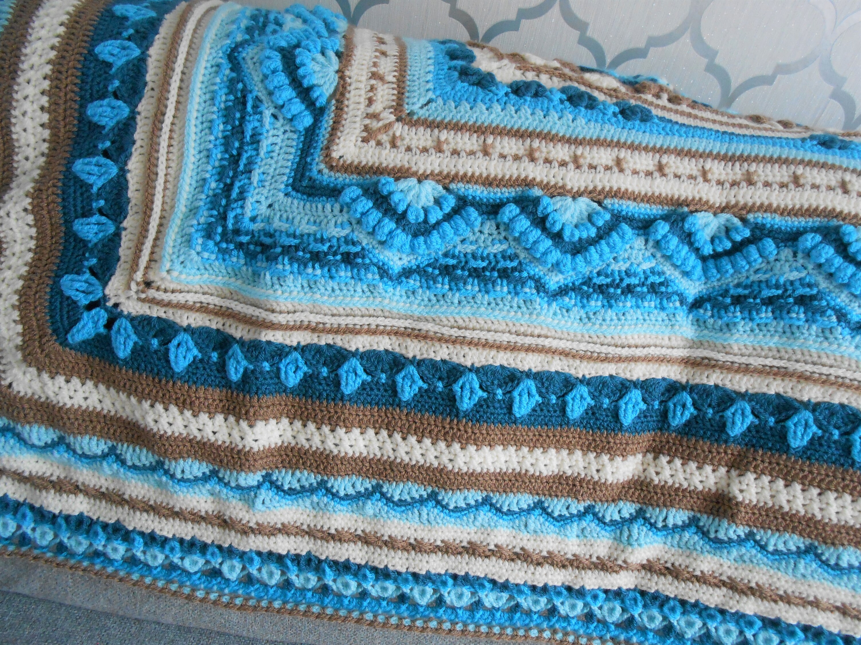 Hand Crocheted Blanket Large Throw Cornish Comfort Blanket Etsy UK