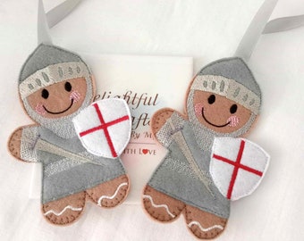 St Georges Day gifts for him, Knight gift for her, knight in shining armour, housewarming gift idea, gingerbread man decorations for home