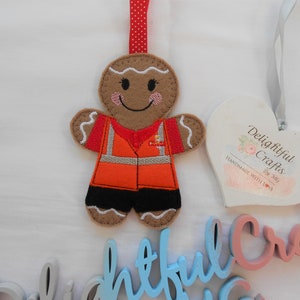 Postman gift idea gift, Royal Mail gifts, post man gifts for mailman, gingerbread postman gifts, felt gingerbread man gifts image 4