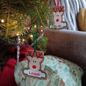 Personalised Christmas ornament, reindeer Christmas decoration, personalised tree decor, personalized Christmas ornaments, felt ornament Bild 11