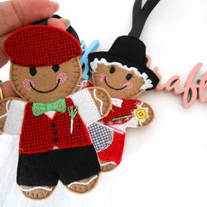 Welsh gingerbread boy and girl, welsh gifts for teachers, gingerbread man gifts, St Davids Day gift, patriotic decor hanging decoration image 2