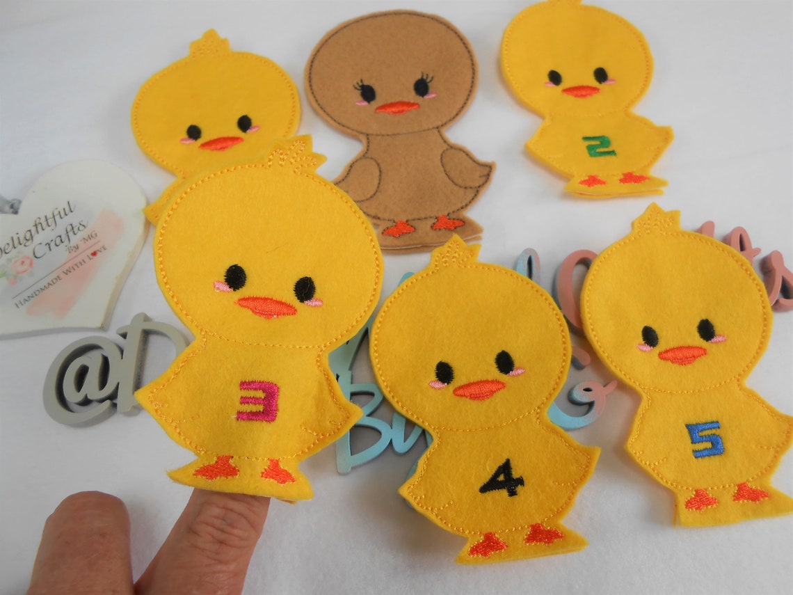 Duck finger puppet set 5 little ducks in the UK felt ducks Etsy