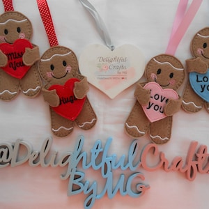 Gingerbread man hug gift, social distance hug token, hug gingerbread man, Pocket hug gift, felt gingerbread man gifts, special hug gift image 1