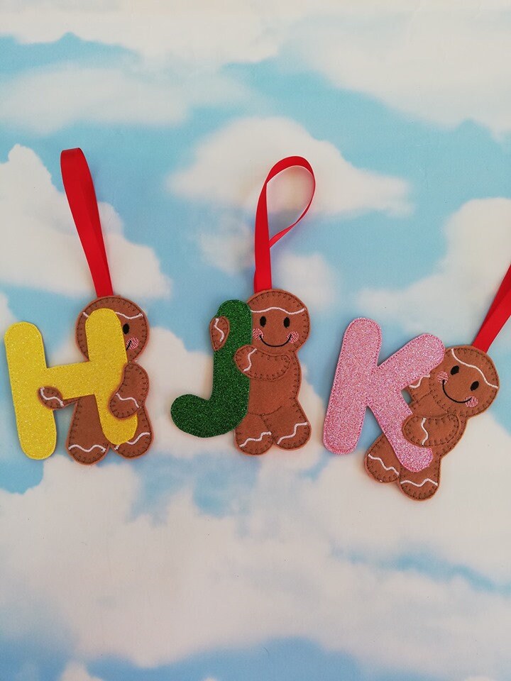 Gingerbread man decoration letters alphabet letter for decor | Etsy