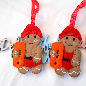 wild swimmer gifts swimming in the wild female and male felt embroidered gingerbread man