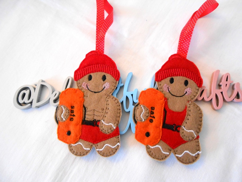 wild swimmer gifts swimming in the wild female and male felt embroidered gingerbread man