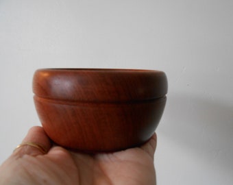 Mahogany wood trinket dish for jewelry, 5th anniversary gift, wood turning gifts for her earrings, jewelry trinket dish wood