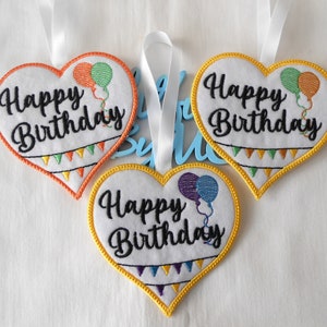 Birthday heart gift idea, special birthday gift, felt hearts ornaments, felt heart decoration gift idea, birthday love to gift