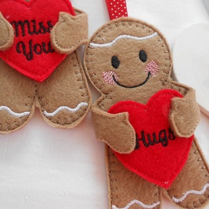 Gingerbread man hug gift, social distance hug token, hug gingerbread man, Pocket hug gift, felt gingerbread man gifts, special hug gift image 8