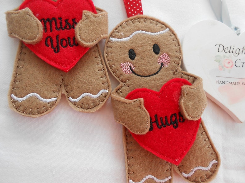 Gingerbread man hug gift, social distance hug token, hug gingerbread man, Pocket hug gift, felt gingerbread man gifts, special hug gift image 8