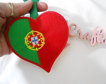 Portugal flag gifts, hanging flag for room, flag Christmas ornament for tree, patriotic gift for new home, home sweet home gift