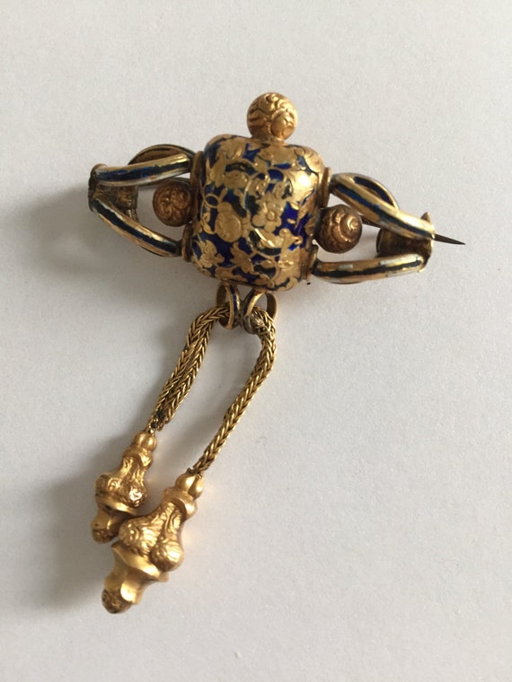 EDWARDIAN ANTIQUE BROOCH Antique Enamel edwardian
