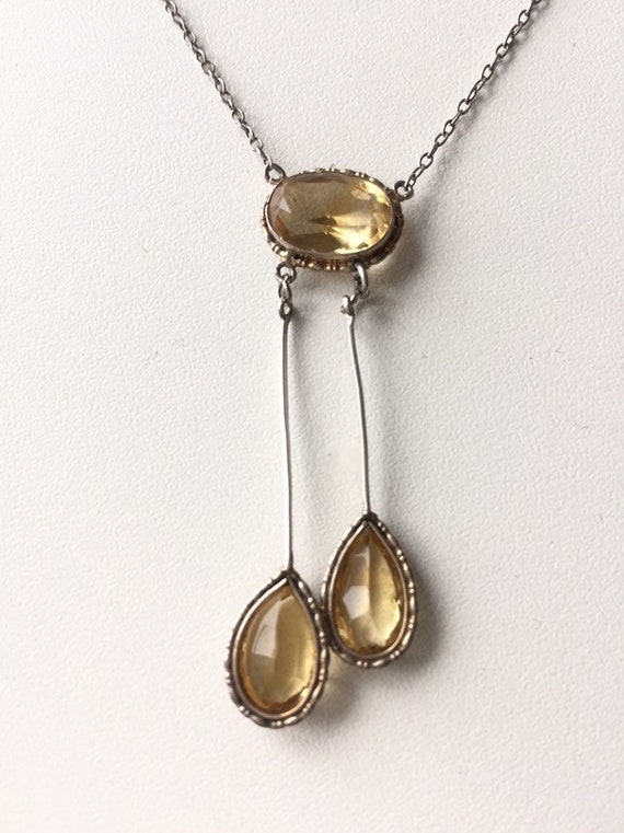 VICTORIAN CITRIN NECKLACE Sterling Victorian Neckl